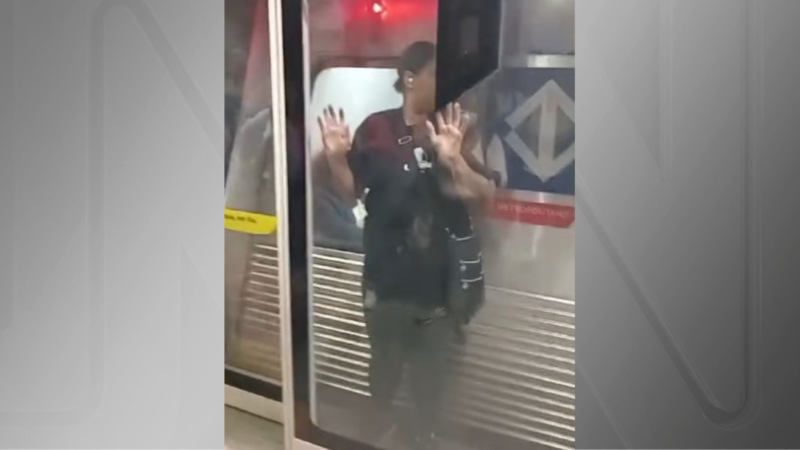Porta fecha e mulher fica presa entre o vão e a plataforma no metrô de SP