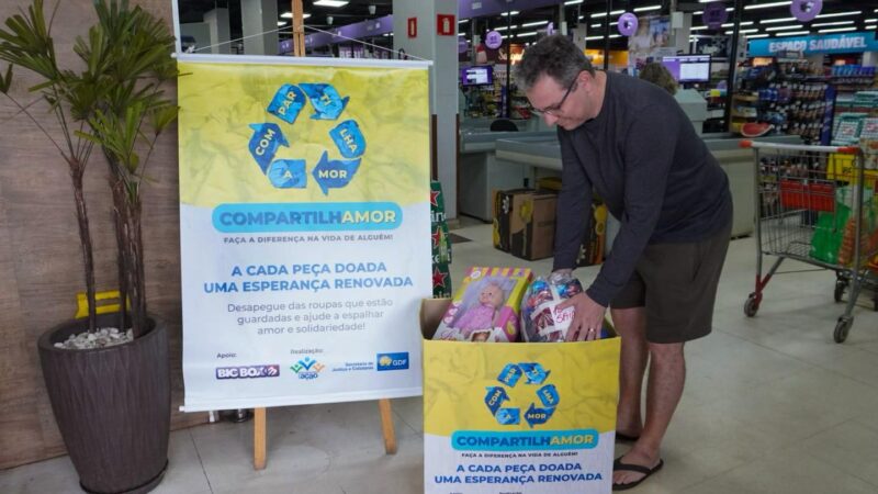 Campanha Compartilha Amor arrecada roupas, calçados e brinquedos para comunidades vulneráveis do DF