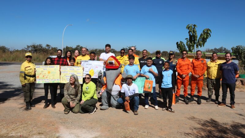 Estudantes conscientizam motoristas em blitzes educativas contra incêndios no DF