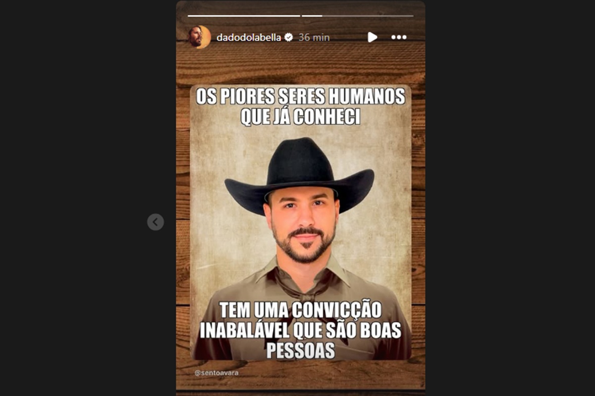Dado Dolabella compartilha suposta indireta para Luan Pereira. Veja!