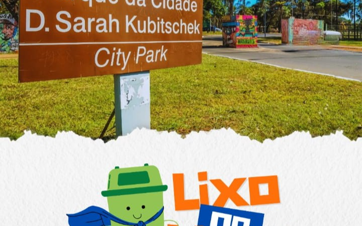 Ação conscientiza frequentadores do Parque da Cidade sobre descarte correto de lixo