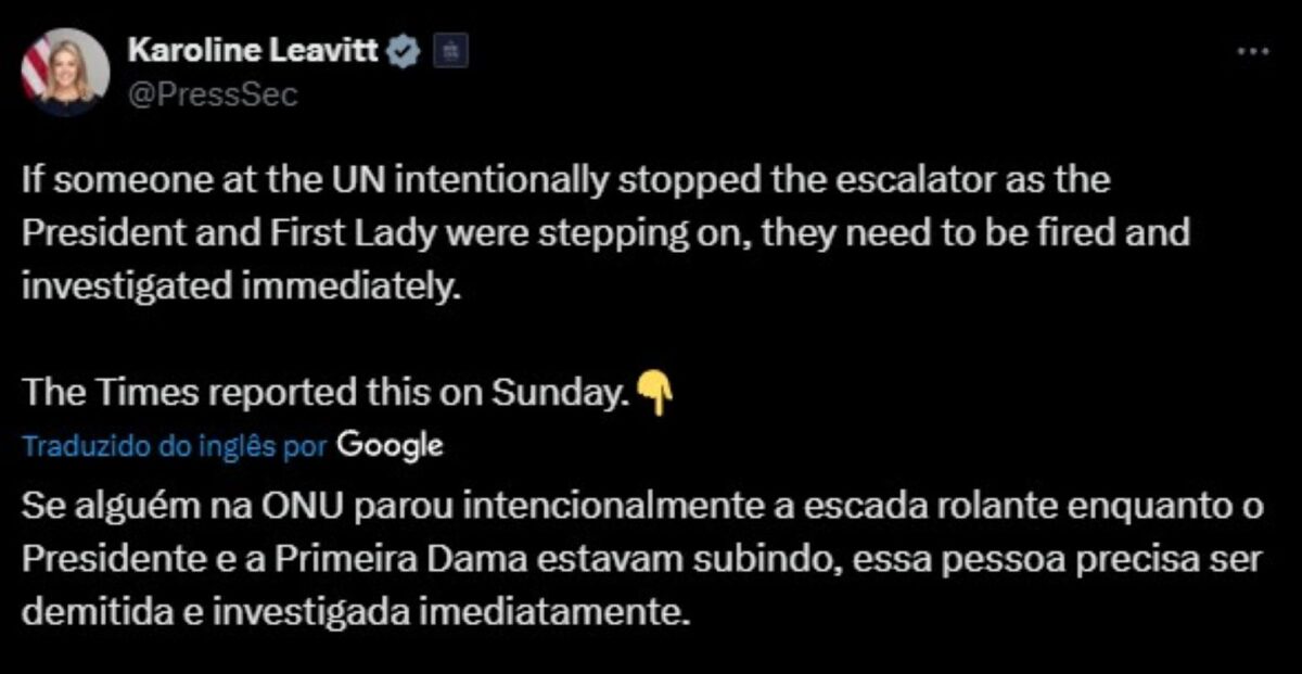 ONU explica falha em escada rolante usada por Trump e Melania