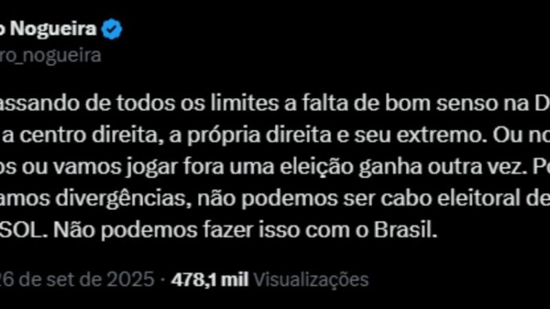 Após cobrar direita, Ciro Nogueira busca diálogo com Paulo Figueiredo