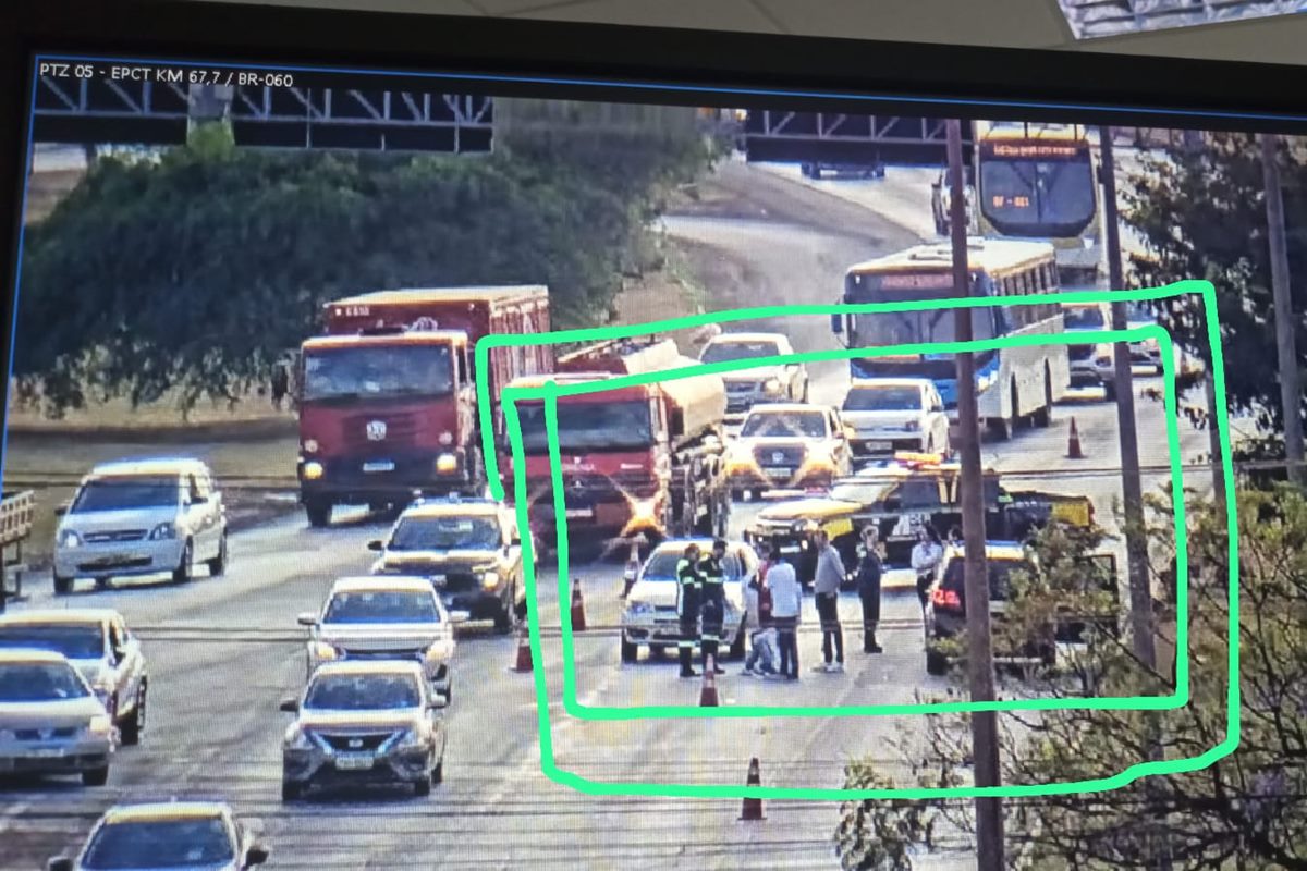DF-001: faixa reversa é temporariamente interditada após atropelamento