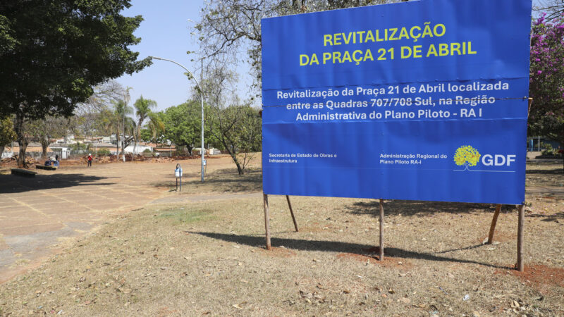 GDF inicia reforma da Praça 21 de Abril, espaço histórico da Asa Sul