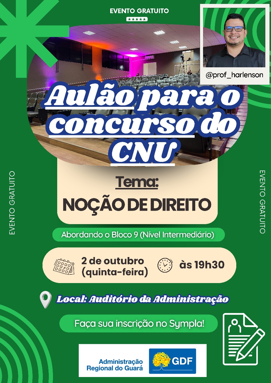 Guará promove aulão gratuito para candidatos ao CNU