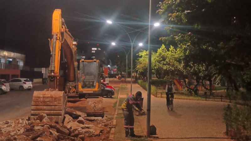 Mutirão de manutenção na W1 e W2 Norte repara danos causados por furtos de cabos e luminárias
