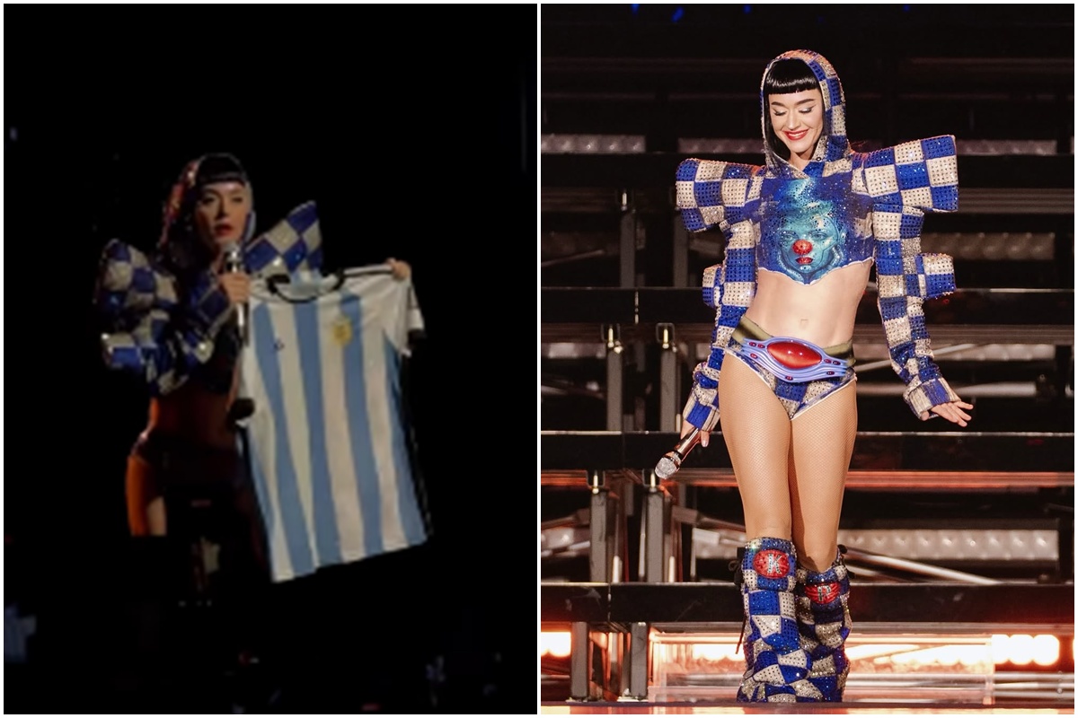 Katy Perry exibe camisa da Argentina e provoca brasileiros