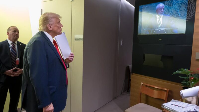 ONU divulga foto de Trump assistindo ao discurso de Lula