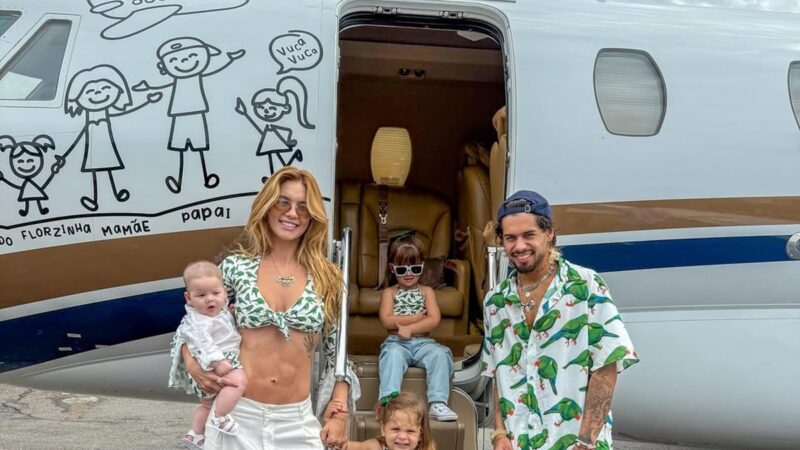 Web especula se Zé Felipe tirou desenho da família de jatinho; entenda