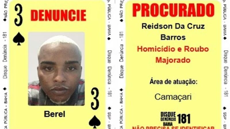 Baralho do crime: Três de Espadas é preso na Bahia