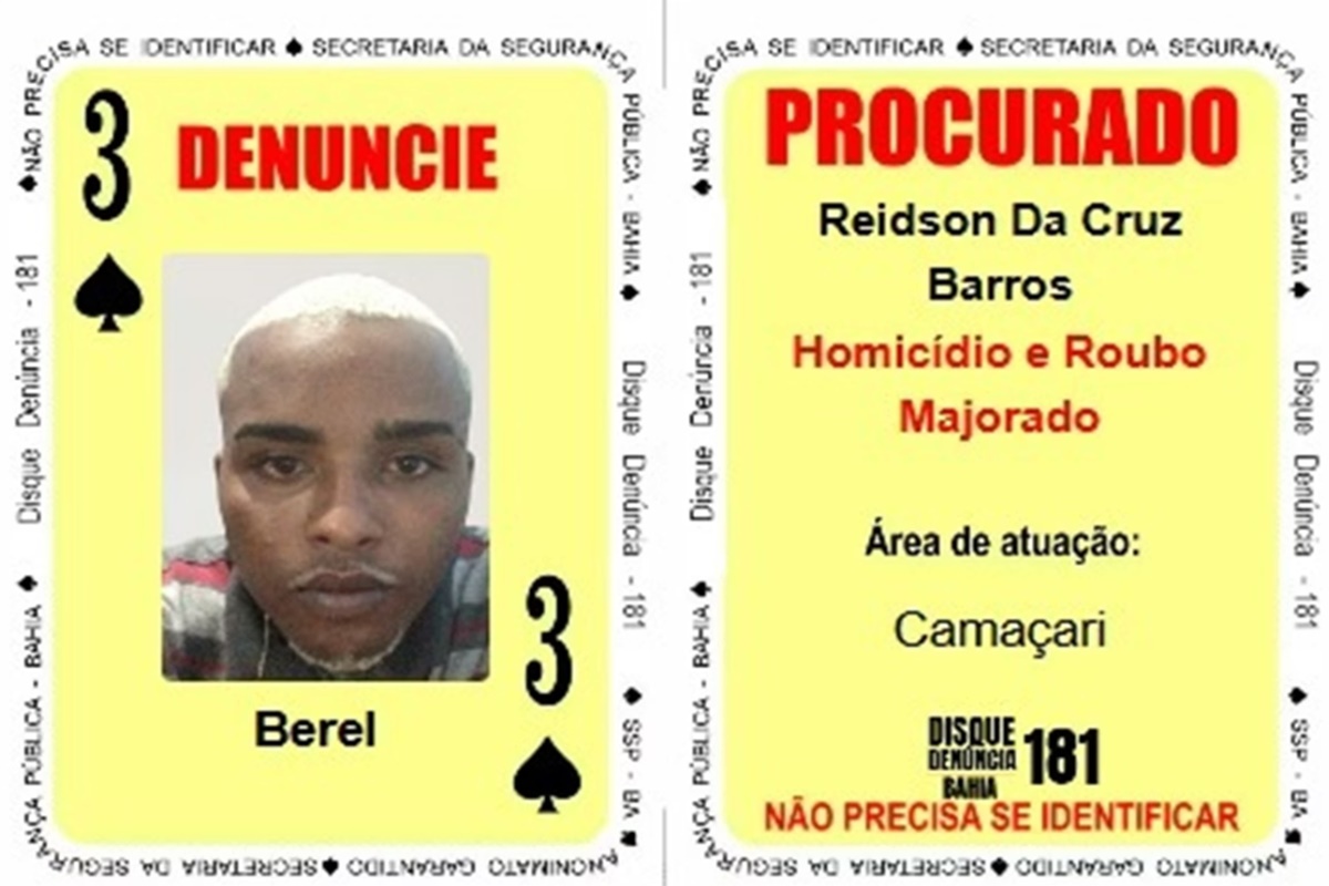 Baralho do crime: Três de Espadas é preso na Bahia