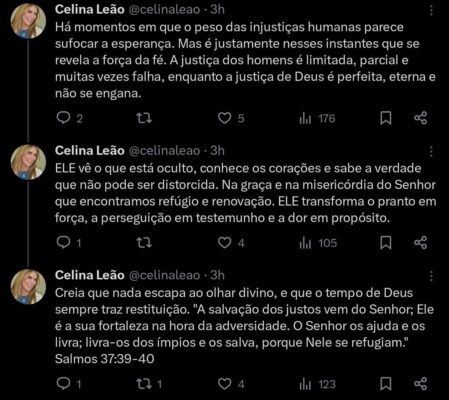 “Injustiças humanas”, diz Celina após condenação de Bolsonaro no STF