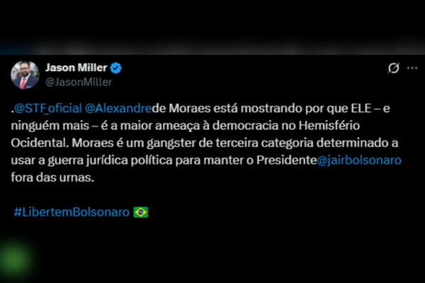 Conselheiro de Trump chama Moraes de “gângster de 3ª categoria”