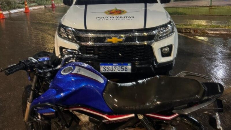 Moto furtada em frente à sede da PF é recuperada pela Polícia Militar