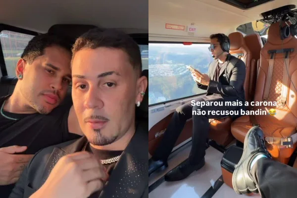 Carlinhos Maia dá carona de helicóptero ao ex, Lucas Guimarães