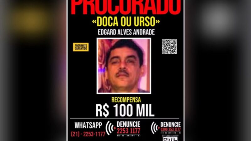 Disque Denúncia oferece R$ 100 mil por Doca, chefe do Comando Vermelho