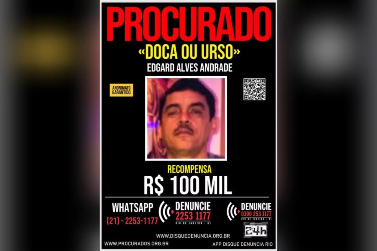 Disque Denúncia oferece R$ 100 mil por Doca, chefe do Comando Vermelho