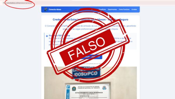 Site falso cobra emissão de credencial de estacionamento para idosos