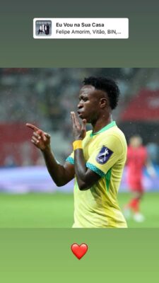 Vini Jr. posta música indicando que visitará Virginia no Brasil. Veja