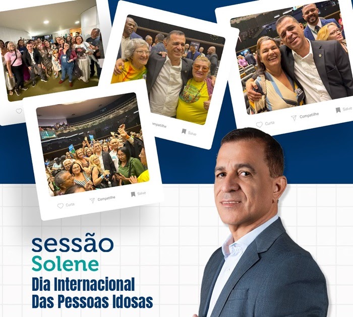 Deputado Martins Machado convida para Sessão Solene em homenagem ao Dia Internacional das Pessoas Idosas, em 3 de outubro, no Plenário da CLDF