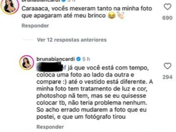 Bruna Biancardi se revolta após ter foto manipulada sem autorização