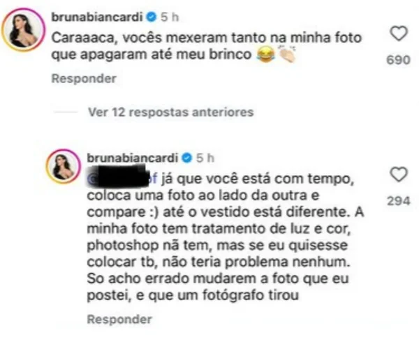 Bruna Biancardi se revolta após ter foto manipulada sem autorização