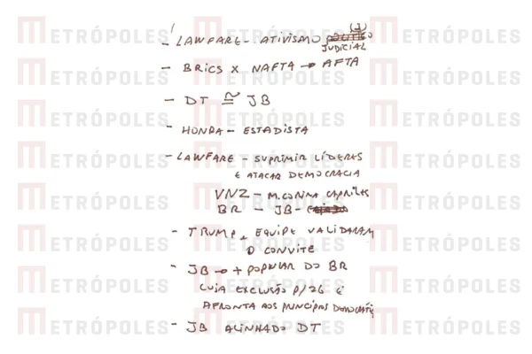 As anotações de Bolsonaro que a PF encontrou sobre Trump na sede do PL