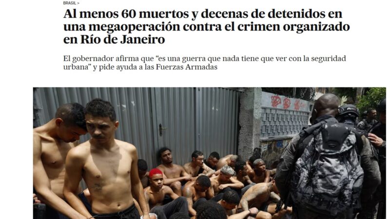 Mídia internacional repercute megaoperação no Rio: “Cenas de guerra”