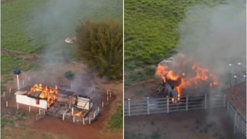 grupo indígena ocupa fazenda no MS e incendeia tratores e casa
