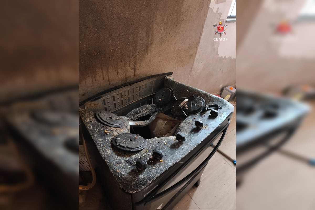 Panela de pressão explode e causa destruição em cozinha no DF; veja