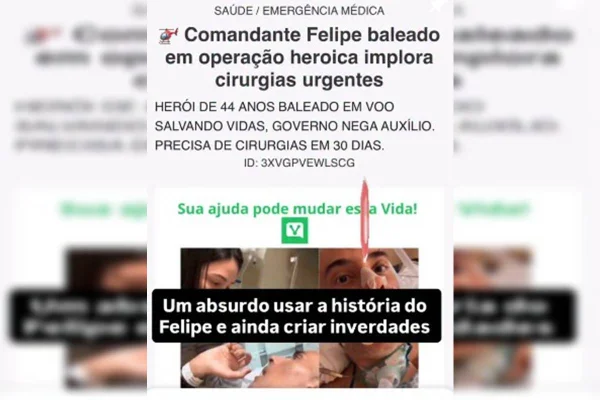 Esposa de policial atingido por fuzil no RJ denuncia “vaquinha” falsa
