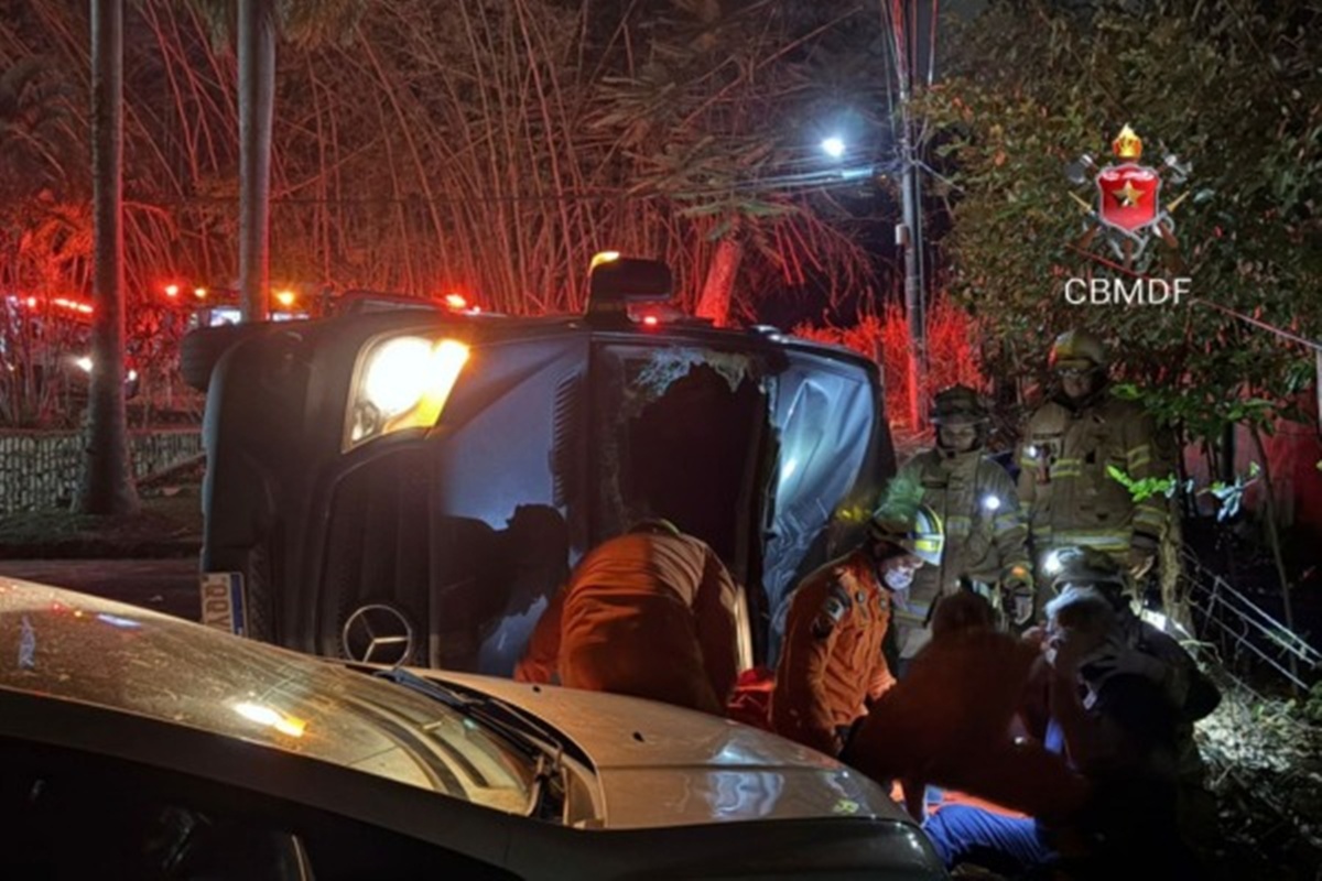 Van com ginastas de SP que capotou no DF tinha 18 crianças e 4 adultos
