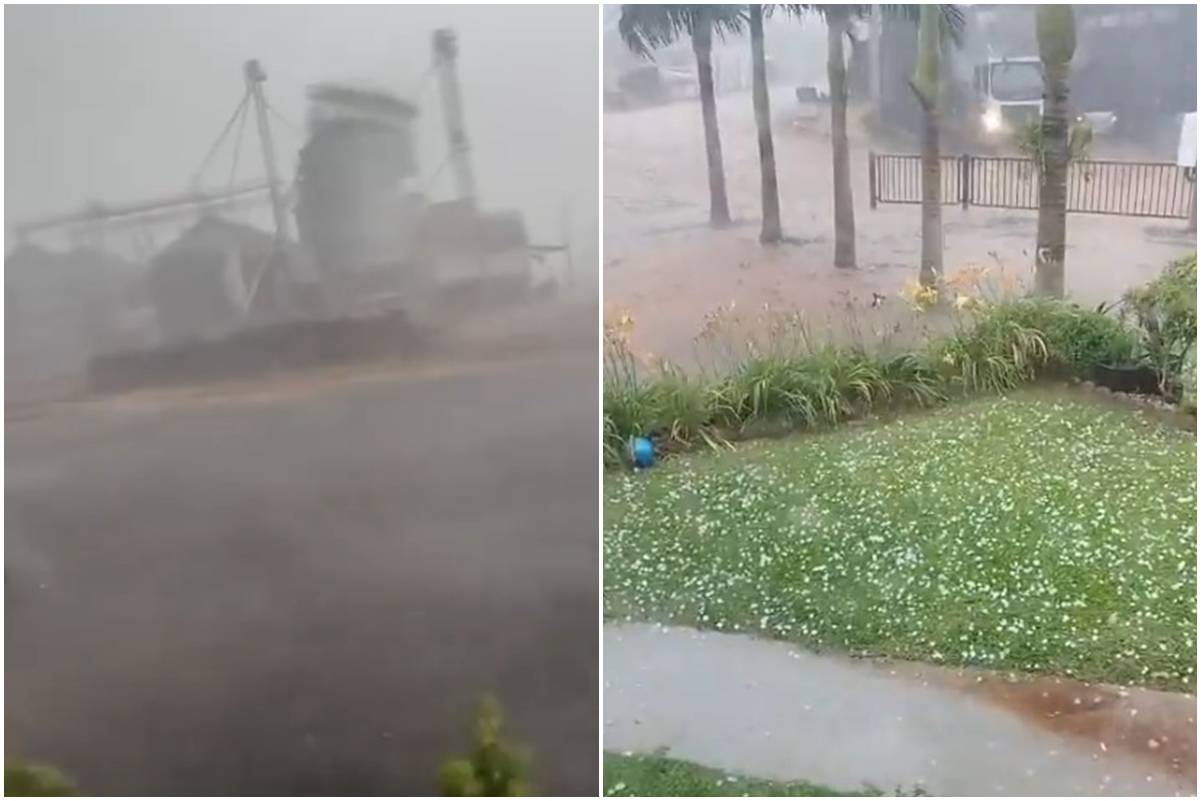Ciclone extratropical provoca vendaval e chuva de granizo em SC