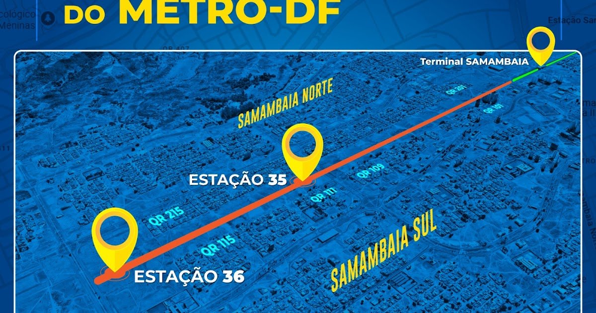 Governo do Distrito Federal está investindo R$ 319 milhões nas obras de ampliação do metrô em Samambaia, que avançam em um ritmo acelerado.